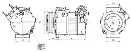 AVA LAND ROVER Компресор кондиціонера DISCOVERY IV 5.0 V8 09-, RANGE ROVER III 4.4 D, 5.0 09-, RANGE ROVER SPORT I 5.0 09-, JAGUAR AVA COOLING JRAK061