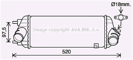 AVA Інтеркулер HYUNDAI IX35 (2010) 1.7 CRDI AVA COOLING KA4281