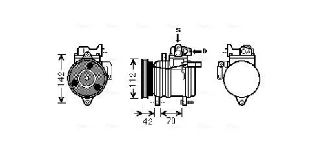 Компрессор кондиционера Hyundai i10 (07-)/KIA Picanto (04-) AVA AVA COOLING KAAK121