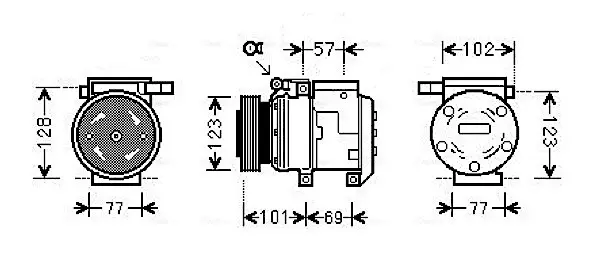 AVA HYUNDAI Компресор кондиціонера TUCSON 2.0 04-, 2.7 04-, KIA AVA COOLING KAAK146 (фото 1)