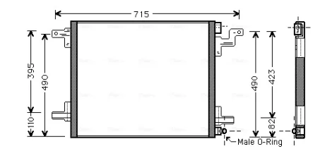 Радиатор кондиционера MB ML W163 (98-)  AVA AVA COOLING MS5377