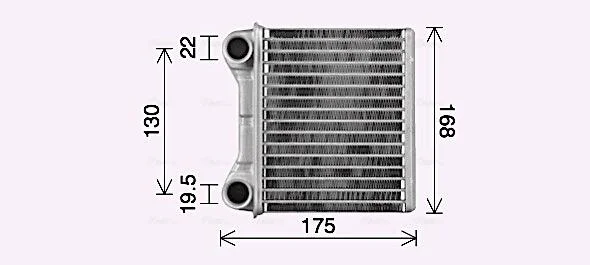 Радиатор отопителя салона MB ML164 GL164 rear heater AVA COOLING MS6762 (фото 1)