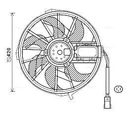 AVA DB Вентилятор радіатора (без дифузора) W169, W245 AVA COOLING MS7656