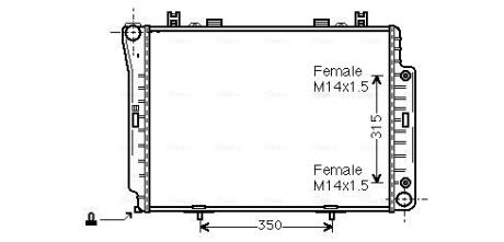 AVA DB Радіатор сист. охолодження двигуна S-Class W140 3.0/3.5TD 93- AVA COOLING MSA2144