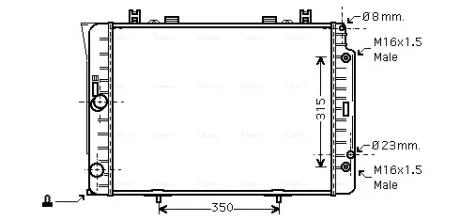 AVA DB Радіатор системи охолодження двигуна S-CLASS (W140) 91- AVA COOLING MSA2151