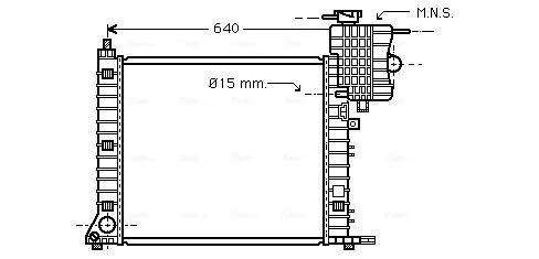 Радиатор охлаждения двигателя MB Vito V638 2,3d 2,2d MT AVA AVA COOLING MSA2264 (фото 1)