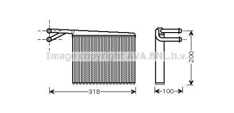 Радиатор отопителя салона MB Sprinter 2,2CDI 00>06 Valeo ver. AVA COOLING MSA6372 (фото 1)
