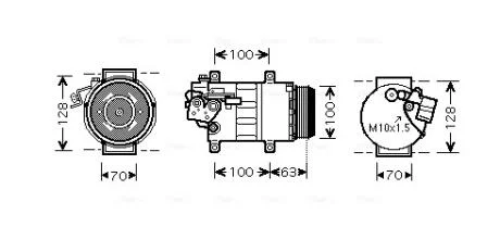 AVA DB Компресор кондиціонера W169, W245 AVA COOLING MSAK404 (фото 1)