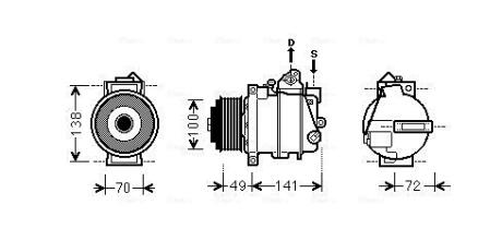 AVA DB Компресор кондиціонера W203, CL203, S203, C209 AVA COOLING MSAK560
