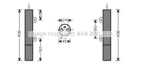 Осушитель кондиционера MB ML164 (06-) 280-450d, GL164 (06-) 320-450d AVA COOLING MSD090 (фото 1)