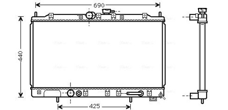 AVA MITSUBISHI Радіатор охолодження двиг. GALANT VIII 2.0 96- 2.4 99-, 2.5 96- AVA COOLING MT2123