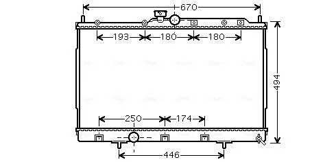 Радиатор охлаждения двигателя Mitsubishi Outlander 2,0i 2WD/4WD 5MT AC+/- 03>06 AVA AVA COOLING MT2183 (фото 1)