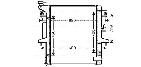 Радіатор охолодження MITSUBISHI L 200 (06-) 2.5 D механіка (вир-во AVA) AVA COOLING MTA2202