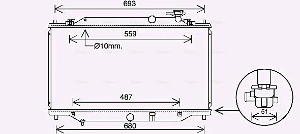 AVA MAZDA Радіатор системи охолодження двигуна 6 2.2 D 12- AVA COOLING MZ2269 (фото 1)