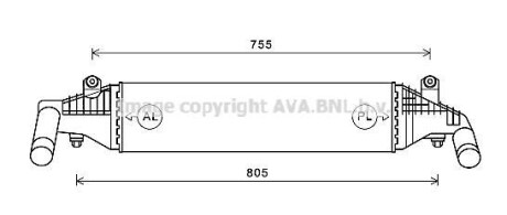 AVA MAZDA Інтеркулер 3 1.6 04- AVA COOLING MZ4267