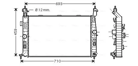 AVA Радіатор охолодження OPEL MERIVA (2003) 1.6 AVA COOLING OL2345
