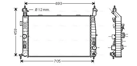 AVA OPEL Радіатор системи охолодження двигуна Meriva A 1.7DTi 03- AVA COOLING OL2348