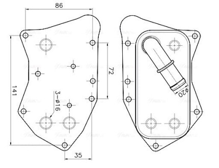 Охолоджувач оливи AVA COOLING OL3749