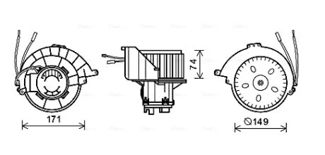 Вентилятор обігрівача салону Opel Astra G (98-), Zafira A (99-) AC- AVA AVA COOLING OL8628