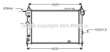 AVA OPEL Радіатор ASTRA 2.0 I 91- AVA COOLING OLA2029