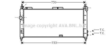 AVA OPEL Радиатор охлаждения Combo, Corsa B 1.2/1.6 AVA COOLING OLA2203