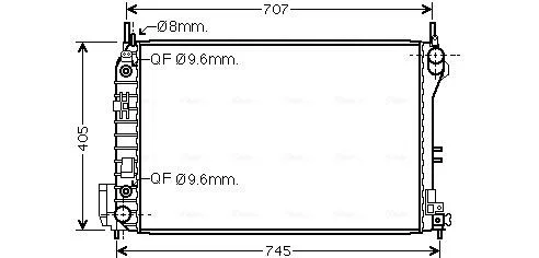Радиатор охлаждения двигателя Opel Vectra C 2,2i 2,2Direct 3,2i AC+ AT 02>08 AVA AVA COOLING OLA2341 (фото 1)