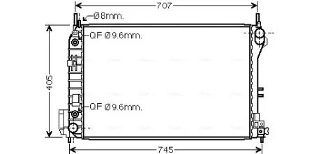 Радиатор охлаждения двигателя Opel Vectra C 2,2i 2,2Direct 3,2i AC+ AT 02>08 AVA AVA COOLING OLA2341