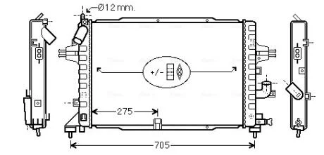 Радиатор охлаждения двигателя Opel Astra H 1,3d 1,7d 1,9d / Zafira B 1,7d 1,9d AVA AVA COOLING OLA2364