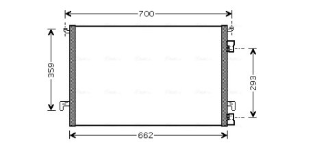 AVA OPEL Радіатор кондиціонера (конденсатор) Signum, Vectra C 1.9CDTi/2.2DTI 02-, Fiat Croma AVA COOLING OLA5397