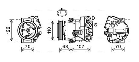 AVA OPEL Компресор кондиціонера ASTRA J, MERIVA B AVA COOLING OLAK594