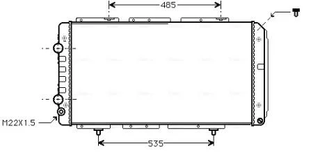Радиатор охлаждения двигателя PSA Jumper Boxer, Fiat Ducato 2,0-2,8TD 02> MT-AT AC+/- AVA AVA COOLING PE2150