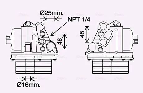 Радиатор масляный Citroen Jumper (06-)/Peugeot Boxer (06-)/Ford Transit (06-), T AVA COOLING PE3400H