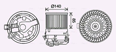 Вентилятор обігрівача салону Citroen C3 (16-)/Peugeot 2008 (13-) AVA AVA COOLING PE8558