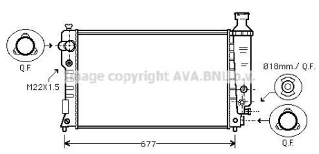 Радіатор охолодження двигуна PE 405 14/6/8/20 MT 92-96 (Ava) AVA COOLING PEA2125