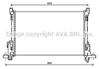 AVA FIAT Радіатор охолодження двиг. TALENTO 1.6 D 16-, OPEL, RENAULT AVA COOLING RT2623
