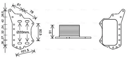 Радіатор масляний Nissan/Opel/Renault (вир-во AVA) AVA COOLING RT3638