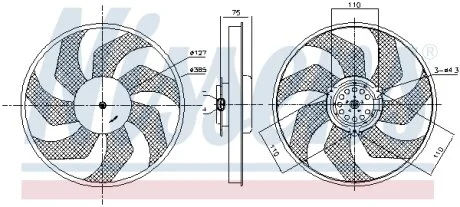 AVA NISSAN Вентилятор радіатора PRIMASTAR 2.0 01-, 2.5 03-, OPEL, RENAULT AVA COOLING RT7686