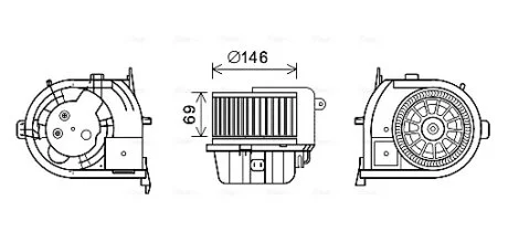 AVA RENAULT Вентилятор салона CLIO II 98- AVA COOLING RT8592