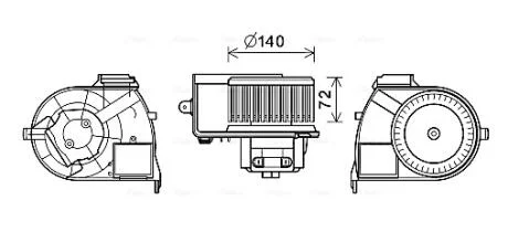 Вентилятор отопителя салона Renault Kangoo I AC+ AVA AVA COOLING RT8617