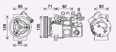 Компрессор кондиционера Renault Captur (13-), Clio (13-) 1.5DCi AVA AVA COOLING RTAK636