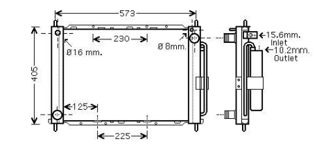 Радиатор охлаждения двигателя Renault Clio III (06-) Modus (05-) 1,2i 1,5d MT/AT AVA COOLING RTM405