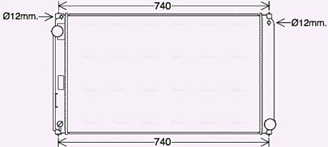 AVA TOYOTA Радіатор системи охолодження двигуна RAV 4 IV 2.0 12-, LEXUS AVA COOLING TO2748