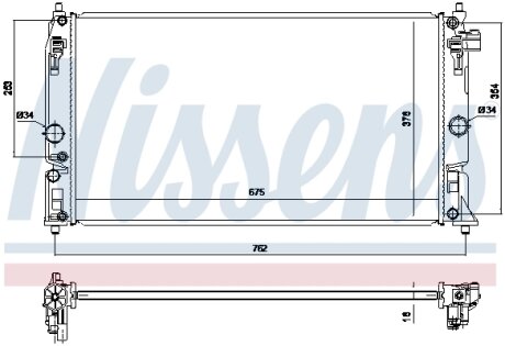 AVA TOYOTA Радіатор системи охолодження двигуна C-HR 1.8, 2.0 Hybrid 16-, COROLLA 1.8, 2.0, LEXUS, SUZUKI AVA COOLING TO2808