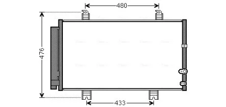 AVA LEXUS Радіатор кондиціонера (конденсатор) з осушувачем GS 250 11-, GS 350 11- AVA COOLING TO5662D