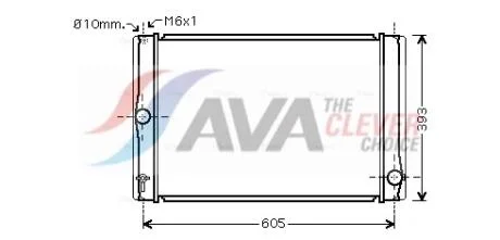 AVA TOYOTA Радіатор системи охолодження двигуна Auris, Corolla 1.4 D-4D 07- AVA COOLING TOA2400