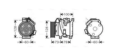 AVA TOYOTA Компресор кондиціонера 2.0, 2.4 00- AVA COOLING TOAK451
