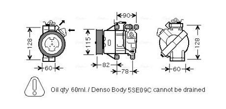 AVA TOYOTA Компресор кондиціонера YARIS 1.0, 1.3 02- AVA COOLING TOAK479