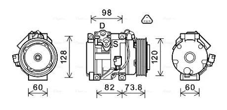 Компресор кондиціонера Toyota LC Prado 120 (03-) 3.0D  AVA AVA COOLING TOAK726