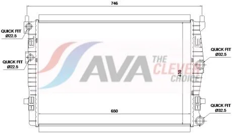 Радіатор, Система охолодження двигуна AVA COOLING VN2461