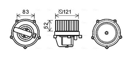 Вентилятор отопителя салона VW T4 AC+ front+rear AVA AVA COOLING VN8345